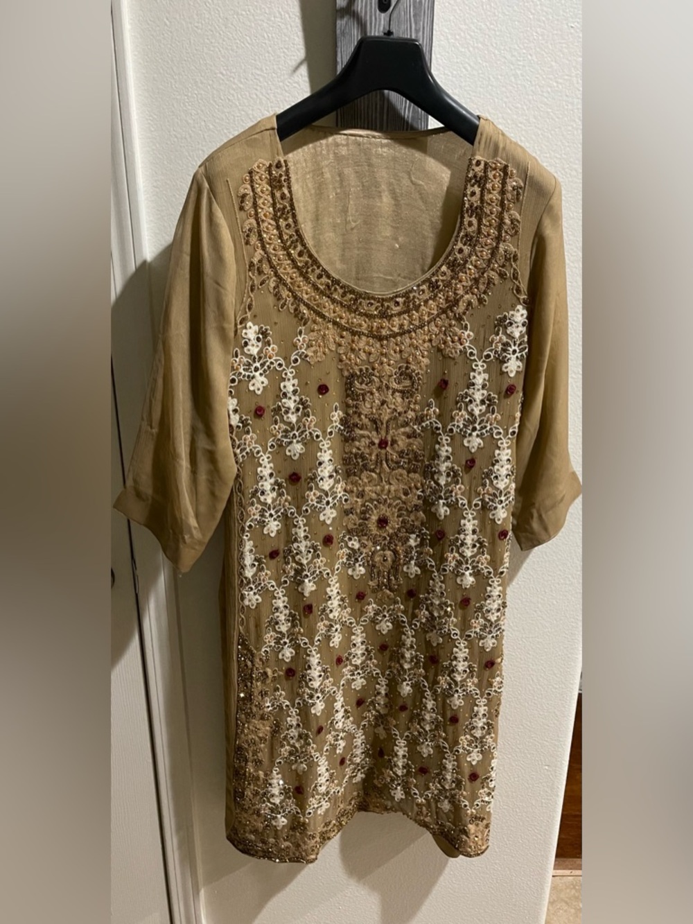 Embellished Gold Tunic/Kurta